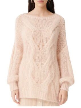Maje Morsade cable knit oversized sweater